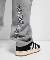 Ninth Hall Flash Tattoo Heather Grey Loose Fit Cargo Sweatpants