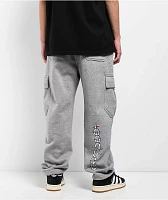 Ninth Hall Flash Tattoo Heather Grey Loose Fit Cargo Sweatpants