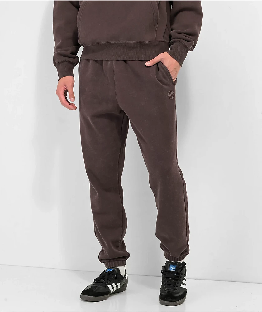 Ninth Hall Fundamental Brown Wash Relaxed Sweatpants