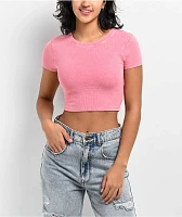 Ninth Hall Fundamental Shawnie Pink Wash Fitted Crop T-Shirt