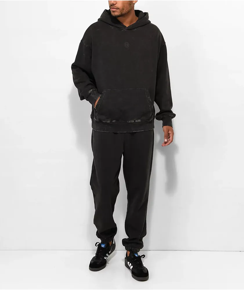 Ninth Hall Fundamentals Tyla Black Mineral Wash Sweatpants