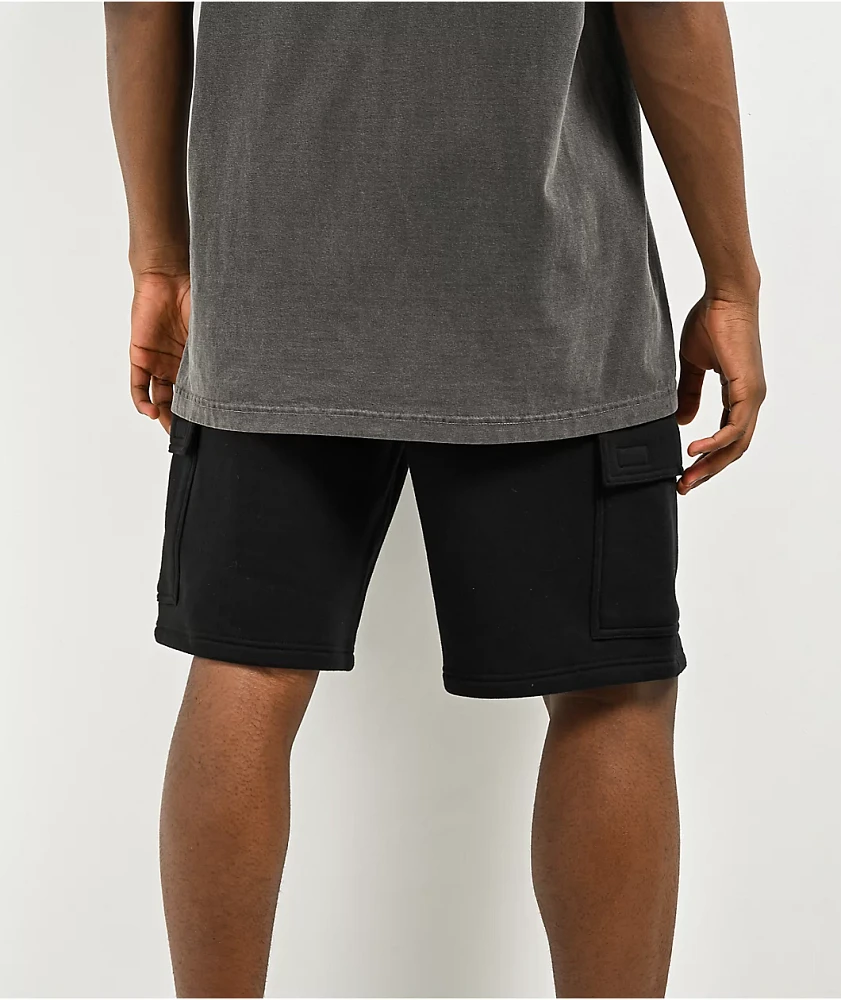 Ninth Hall Fundamentals Black Cargo Skate Sweat Shorts