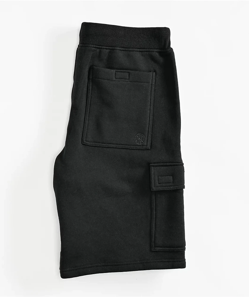 Ninth Hall Fundamentals Black Cargo Skate Sweat Shorts