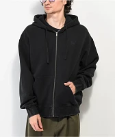 Ninth Hall Fundamentals Black Wash Boxy Zip Hoodie