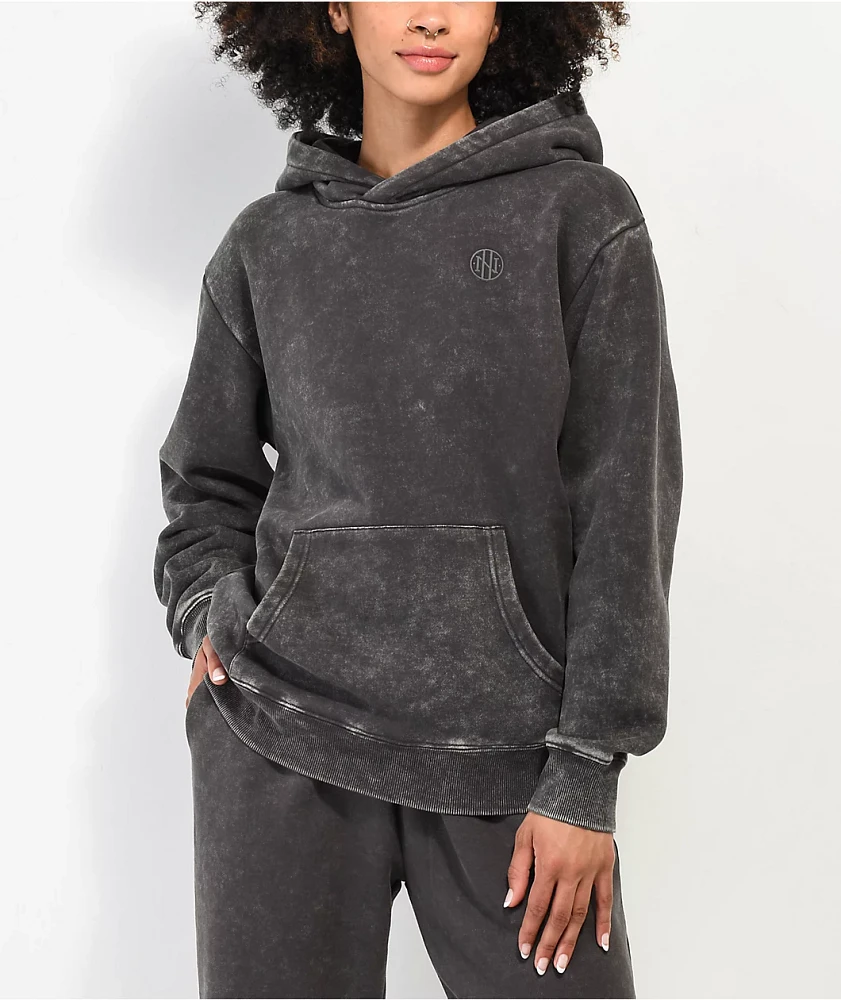 Ninth Hall Fundamentals Black Wash Relaxed Hoodie