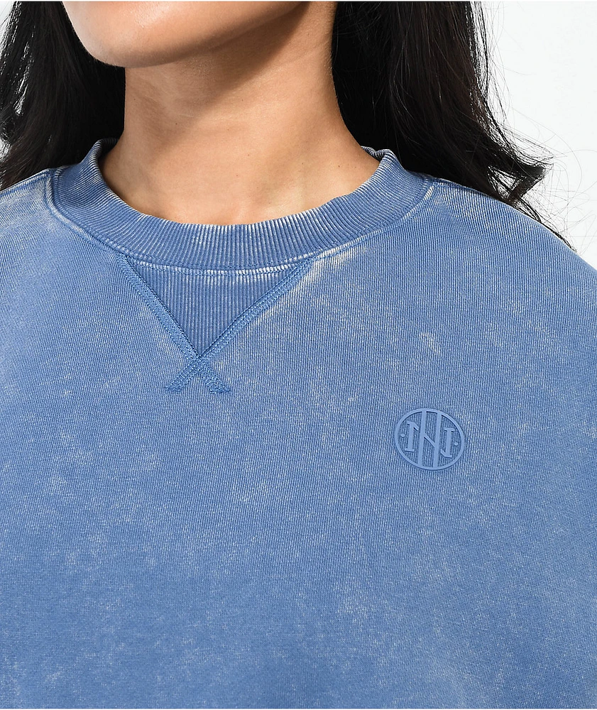 Ninth Hall Fundamentals Blue Wash Relaxed Crewneck Sweatshirt