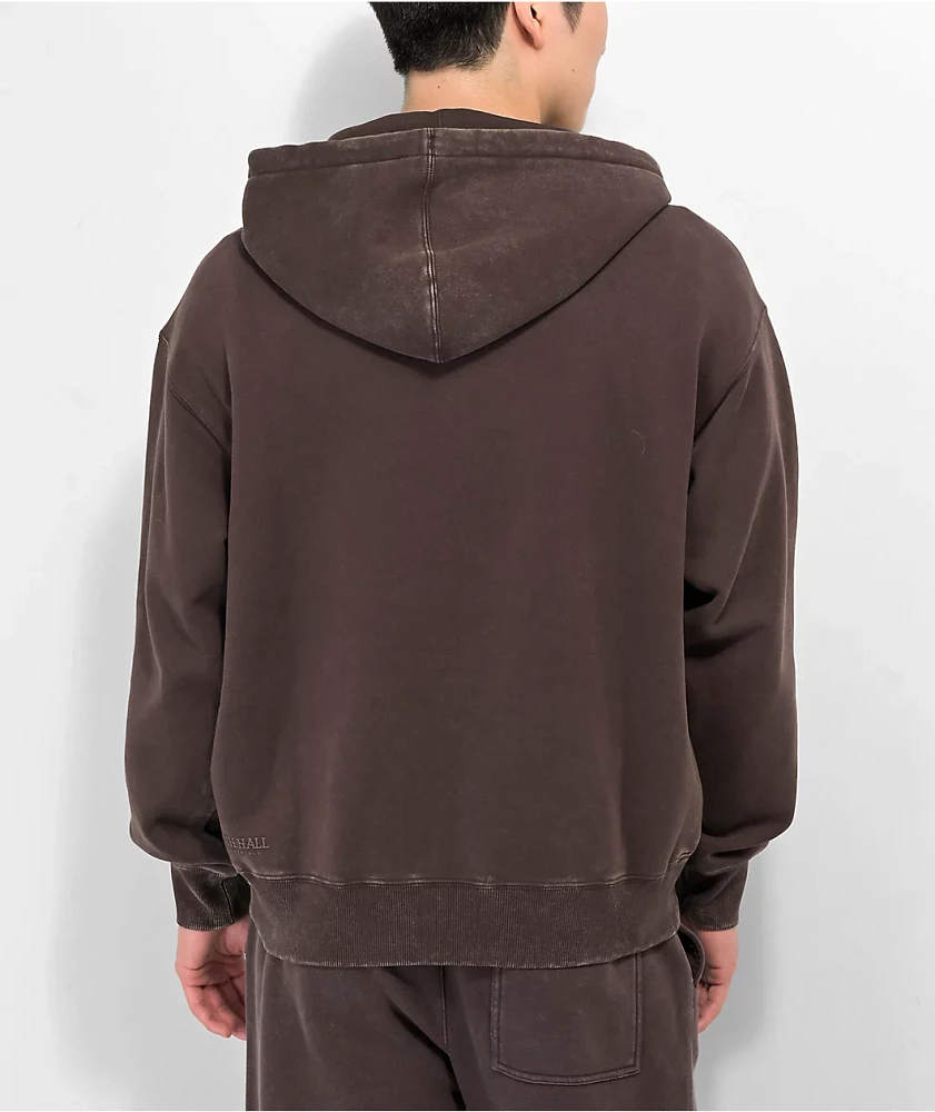 Ninth Hall Fundamentals Brown Boxy Zip Hoodie