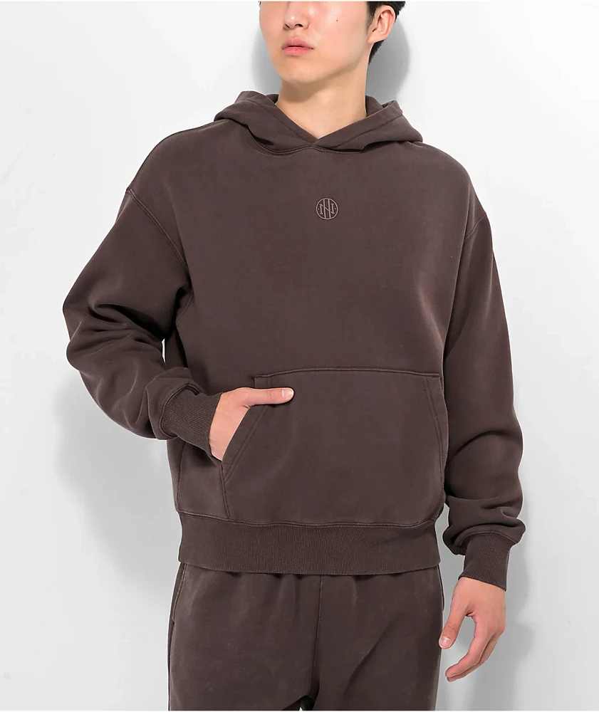 Ninth Hall Fundamentals Brown Wash Boxy Hoodie