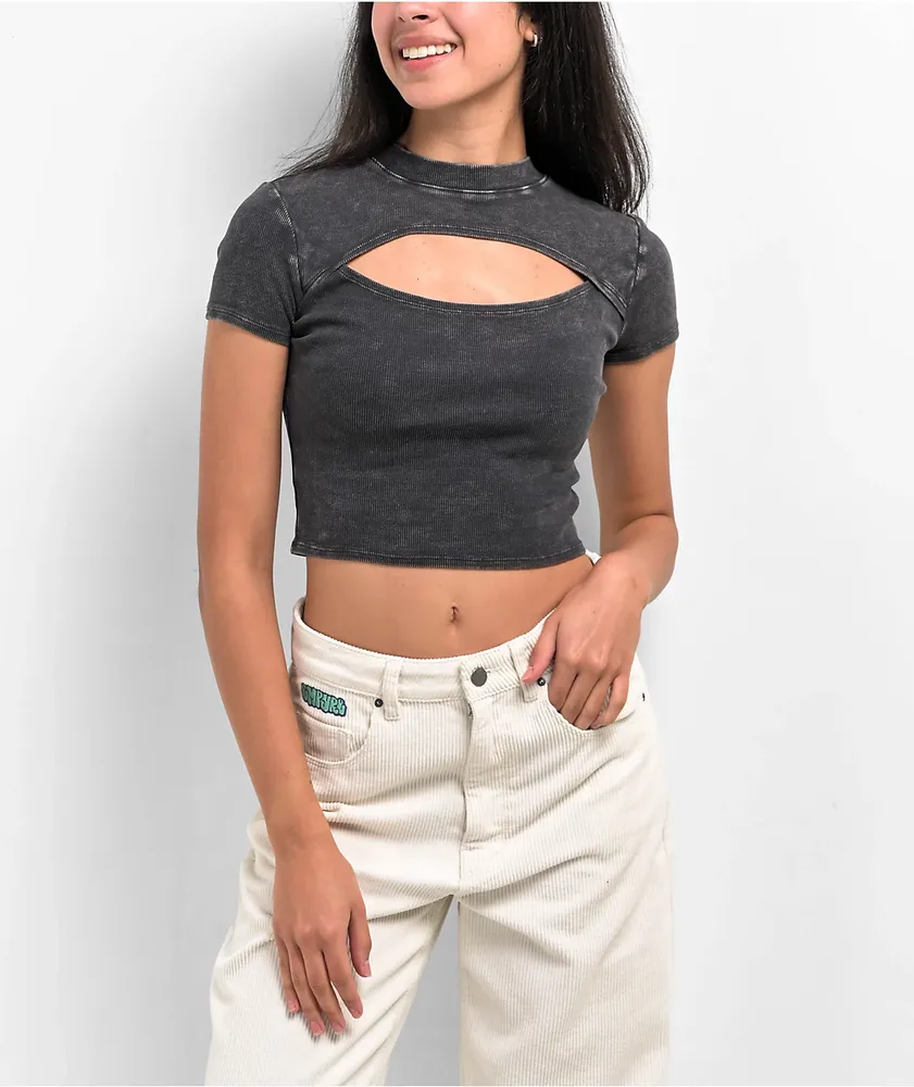 Ninth Hall Fundamentals Cuddie Black Wash Cutout Top