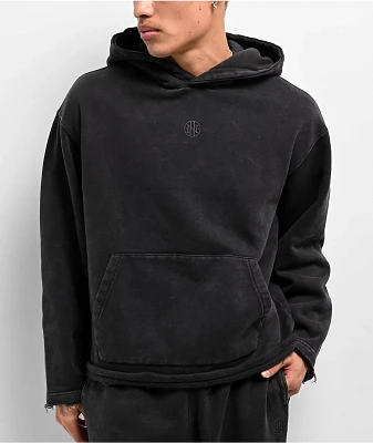 Ninth Hall Fundamentals Cut Off Ash Wash Boxy Hoodie