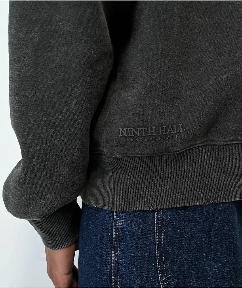 Ninth Hall Fundamentals Distressed Ash Zip Hoodie