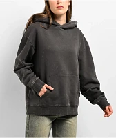 Ninth Hall Fundamentals Distressed Black Wash Hoodie