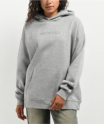 Ninth Hall Fundamentals Geena Logo Heather Grey Oversized Hoodie