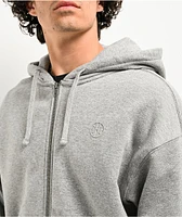 Ninth Hall Fundamentals Heather Grey Boxy Zip Hoodie