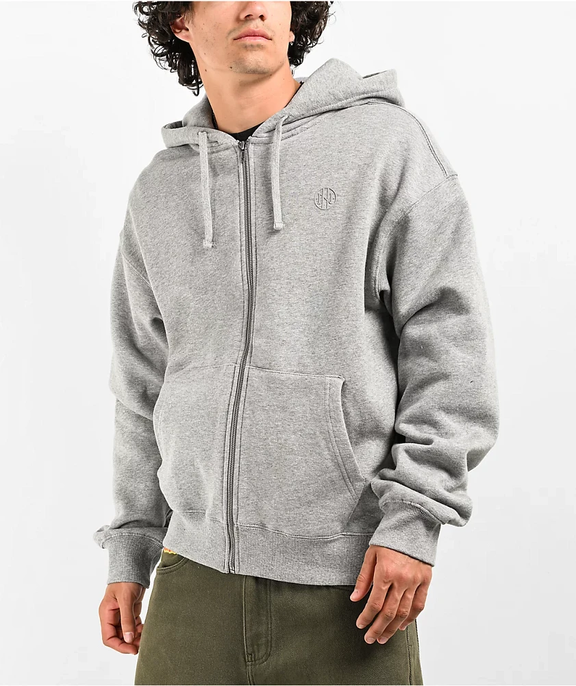 Ninth Hall Fundamentals Heather Grey Zip Hoodie