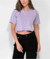 Ninth Hall Fundamentals Kaeya Purple Wash Boxy Crop T-Shirt