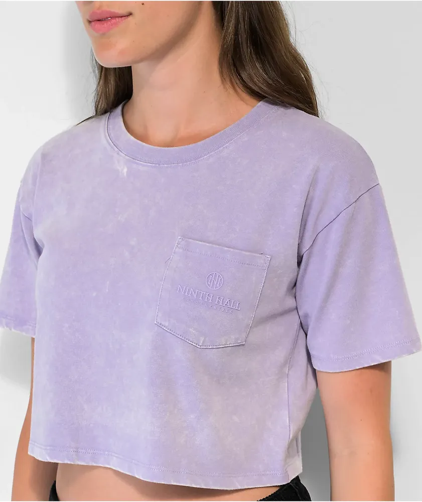 Ninth Hall Fundamentals Kaeya Purple Wash Crop T-Shirt