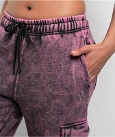 Ninth Hall Fundamentals Koa Purple Wash Relaxed Cargo Sweatpants