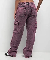 Ninth Hall Fundamentals Koa Purple Wash Relaxed Cargo Sweatpants