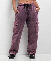 Ninth Hall Fundamentals Koa Purple Wash Relaxed Cargo Sweatpants