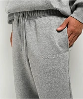 Ninth Hall Fundamentals Logo Grey Oversized Open Hem Sweatpants