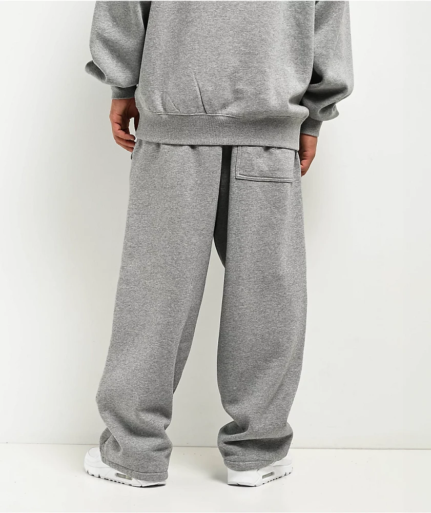 Ninth Hall Fundamentals Logo Grey Oversized Open Hem Sweatpants