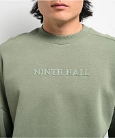 Ninth Hall Fundamentals Logo Light Green Oversized Crewneck Sweatshirt
