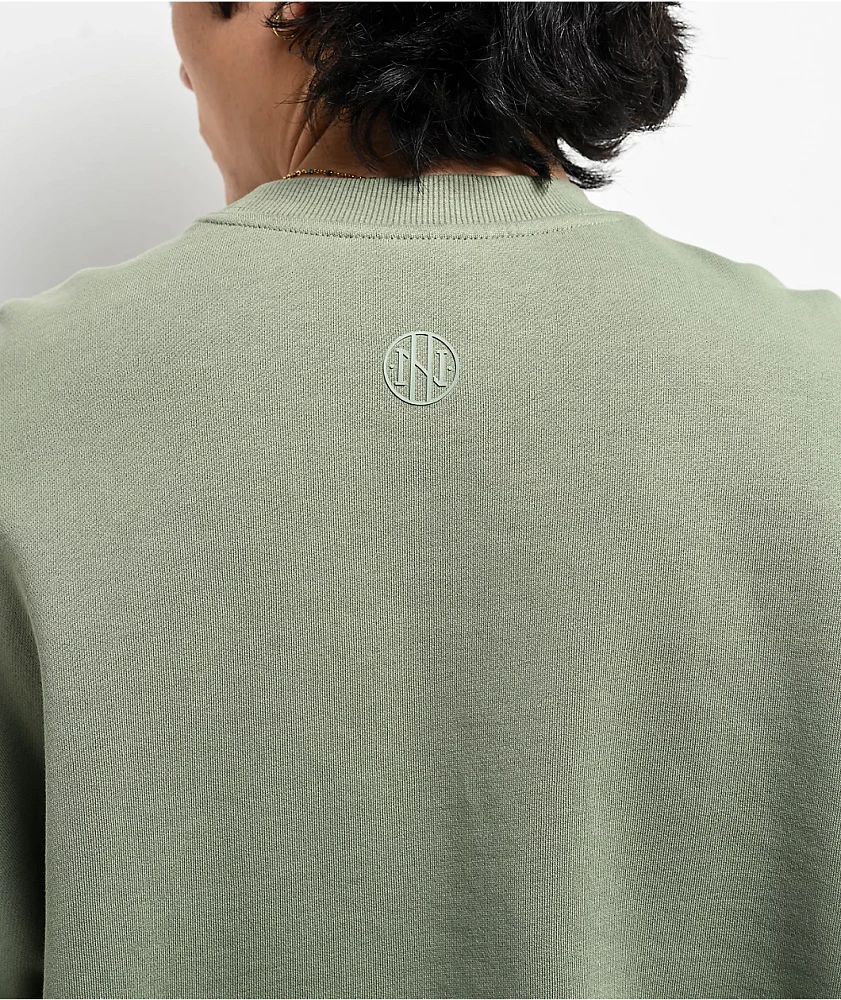 Ninth Hall Fundamentals Logo Oversized Light Green Crewneck Sweatshirt