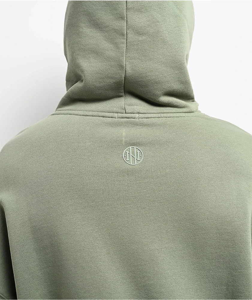 Ninth Hall Fundamentals Logo Oversized Light Green Hoodie