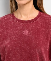 Ninth Hall Fundamentals Maeve Red Mineral Wash Oversized T-Shirt 