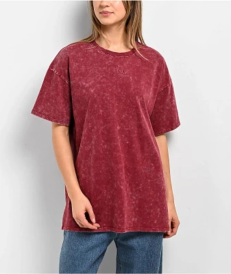Ninth Hall Fundamentals Maeve Red Mineral Wash Oversized T-Shirt 