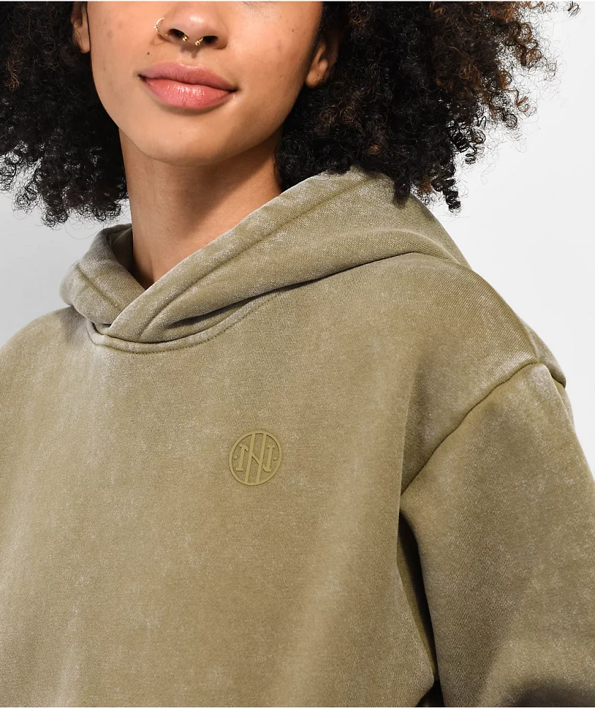 Ninth Hall Fundamentals Olive Wash Relaxed Hoodie