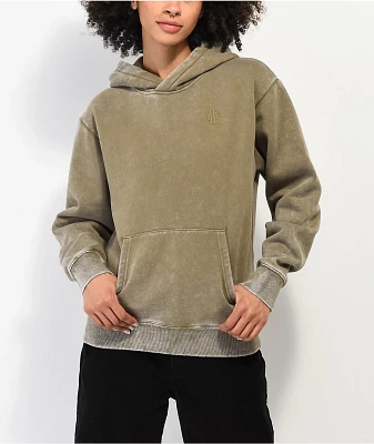 Ninth Hall Fundamentals Olive Wash Relaxed Hoodie