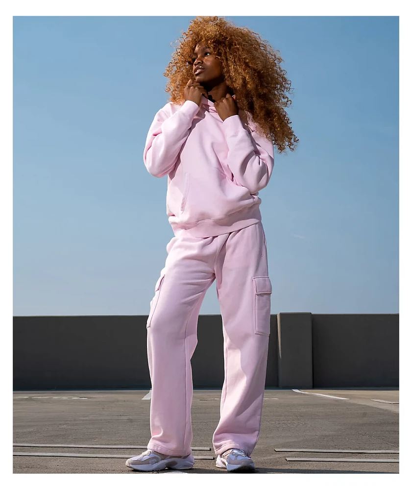 Ninth Hall Fundamentals Oso Pink Wash Relaxed Hoodie