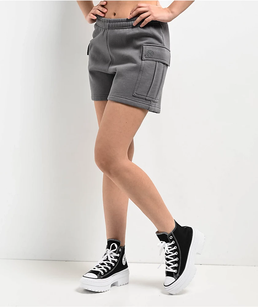 Ninth Hall Fundamentals Ramsey Grey Relaxed Cargo Sweat Shorts