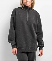 Ninth Hall Fundamentals Sheena Black Wash Quarter Zip Sweatshirt