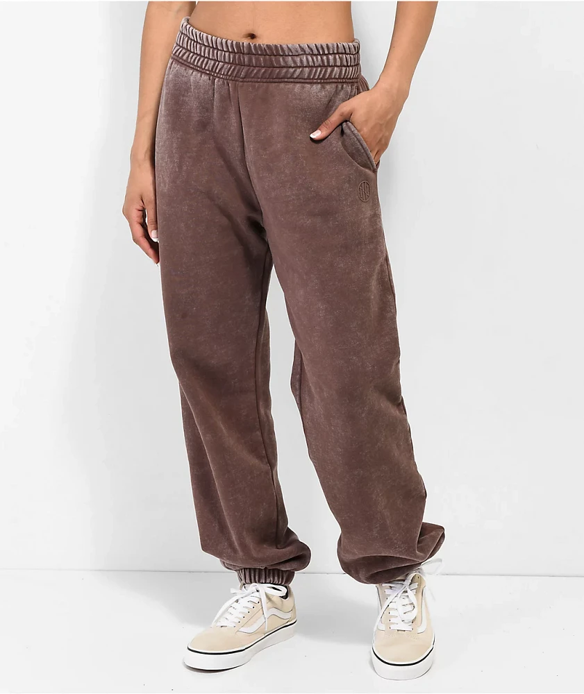 Ninth Hall Fundamentals Sibyl Brown Mineral Wash Relaxed Sweatpants