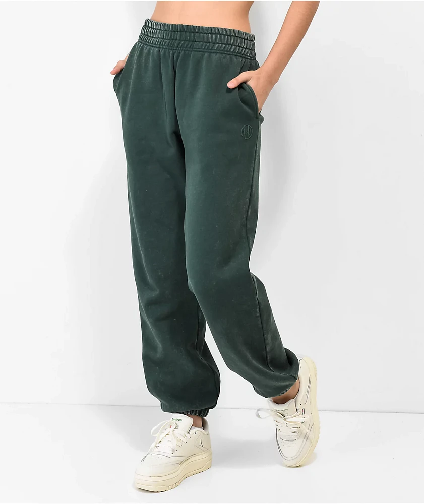 Ninth Hall Fundamentals Sibyl Green Mineral Wash Relaxed Sweatpants