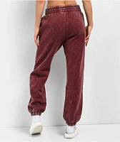 Ninth Hall Fundamentals Sibyl Red Mineral Wash Relaxed Sweat Pants