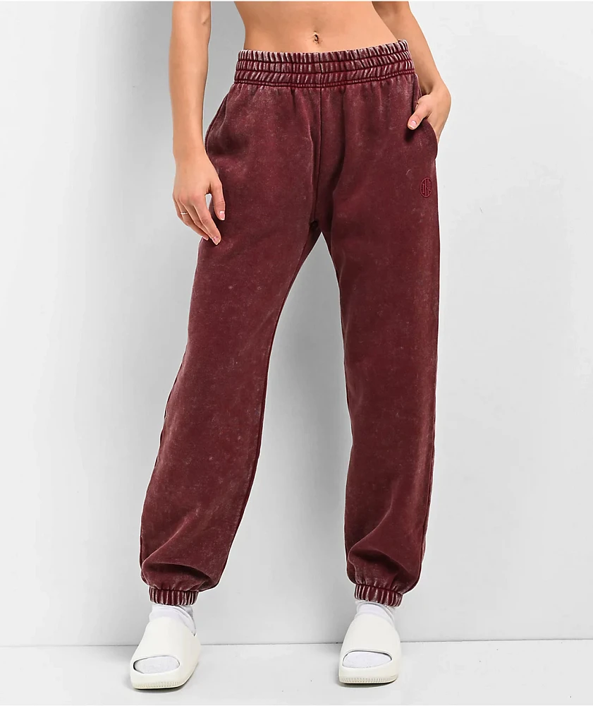 Ninth Hall Fundamentals Sibyl Red Mineral Wash Relaxed Sweat Pants