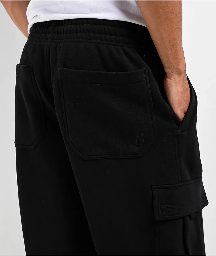 Ninth Hall Fundamentals Stash Baggy Black Cargo Sweatpants