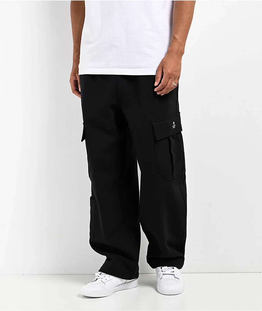 Ninth Hall Fundamentals Stash Baggy Black Cargo Sweatpants