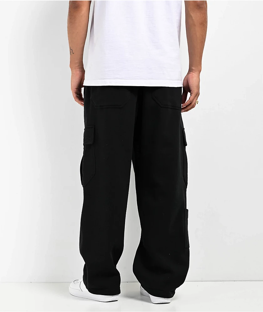 Ninth Hall Fundamentals Stash Black Loose Fit Cargo Sweatpants