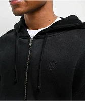 Ninth Hall Fundamentals Sunbleached Black Wash Zip Hoodie