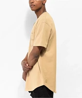 Ninth Hall Fundamentals Tan Drop Hem T-Shirt