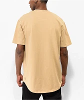 Ninth Hall Fundamentals Tan Drop Hem T-Shirt