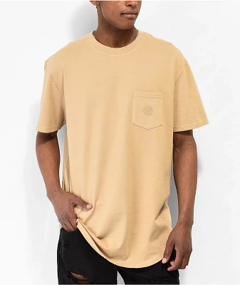 Ninth Hall Fundamentals Tan Drop Hem T-Shirt