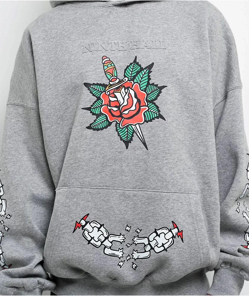 Ninth Hall Fundamentals Tattoo Flash Grey Hoodie