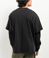 Ninth Hall Fundamentals Thermal Black Wash 2Fer Long Sleeve T-Shirt
