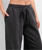 Ninth Hall Fundamentals Tyla Black Mineral Wash Oversized Sweatpants